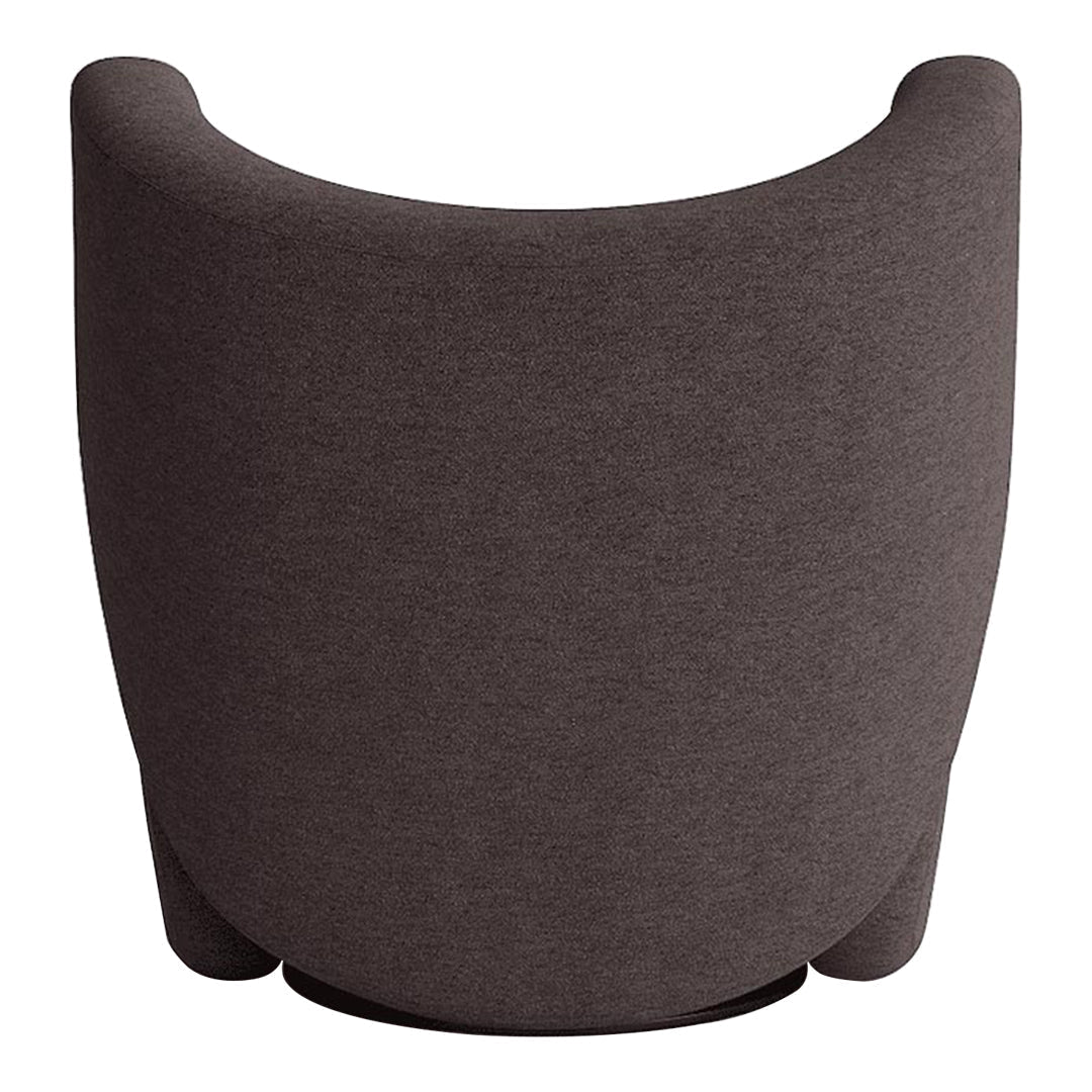 Fauteuil de salon pivotant entièrement rembourré Art Déco avec structure bloc volumineuse pour salon