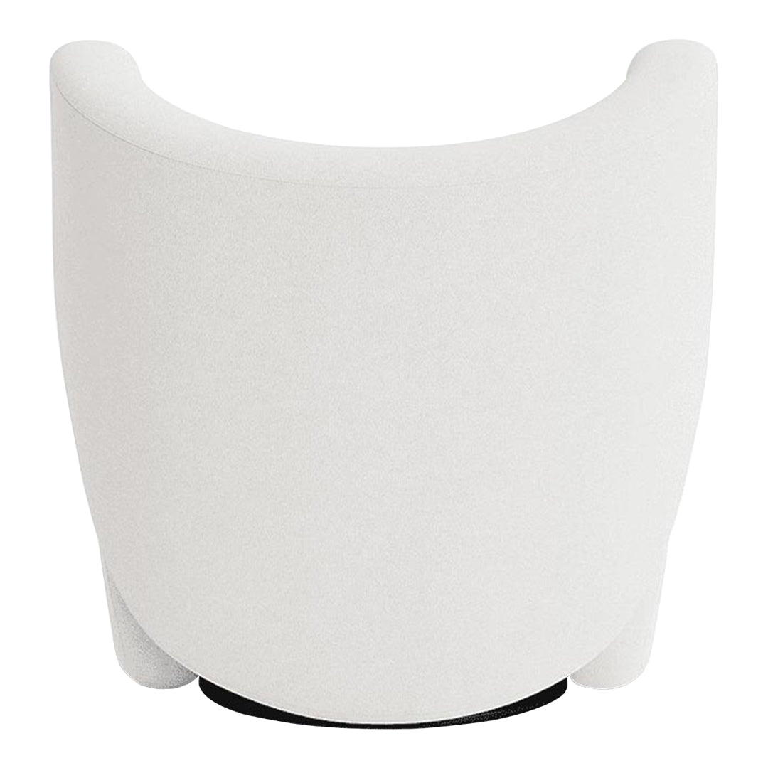 Fauteuil de salon pivotant entièrement rembourré Art Déco avec structure bloc volumineuse pour salon