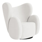 Fauteuil de salon pivotant entièrement rembourré Art Déco avec structure bloc volumineuse pour salon