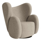 Fauteuil de salon pivotant entièrement rembourré Art Déco avec structure bloc volumineuse pour salon