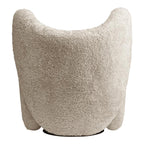 Fauteuil de salon pivotant entièrement rembourré Art Déco avec structure bloc volumineuse pour salon