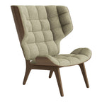 Fauteuil scandinave à haut dossier en chêne massif et placage stratifié pour salon