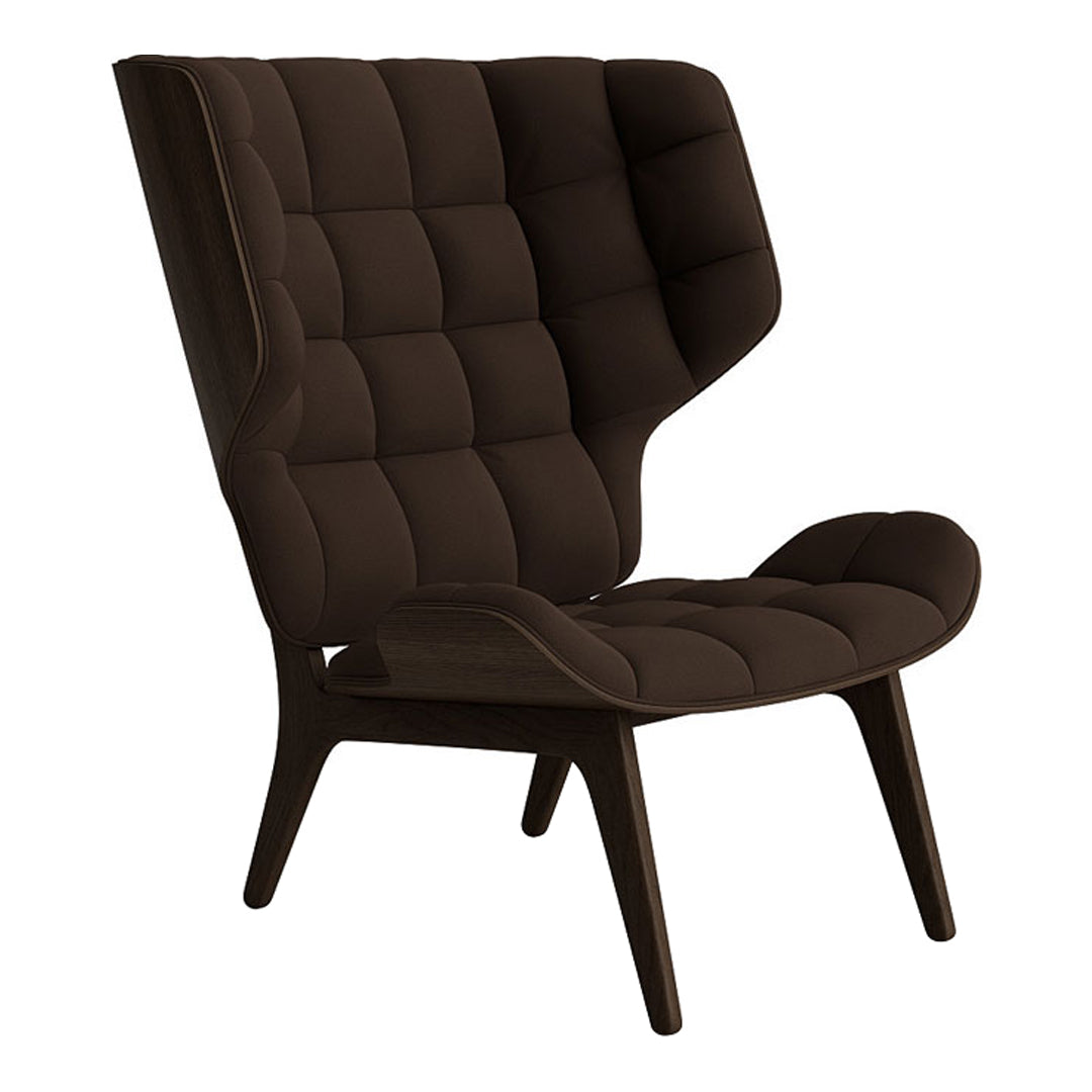 Fauteuil scandinave à haut dossier en chêne massif et placage stratifié pour salon