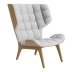 Fauteuil scandinave à haut dossier en chêne massif et placage stratifié pour salon