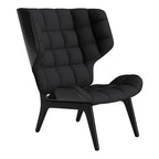 Fauteuil scandinave à haut dossier en chêne massif et placage stratifié pour salon