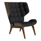 Fauteuil scandinave à haut dossier en chêne massif et placage stratifié pour salon