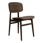 Chaise de salle à manger scandinave en chêne massif et placage stratifié, avec assise rembourrée
