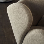 Fauteuil de salon pivotant entièrement rembourré Art Déco avec structure bloc volumineuse pour salon