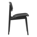 Chaise de salle à manger scandinave en chêne massif et placage stratifié, avec assise rembourrée