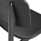 Chaise de salle à manger scandinave en chêne massif et placage stratifié, avec assise rembourrée