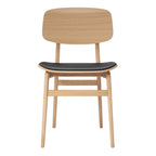 Chaise de salle à manger scandinave en chêne massif et placage stratifié, avec assise rembourrée