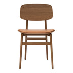 Chaise de salle à manger scandinave en chêne massif et placage stratifié, avec assise rembourrée
