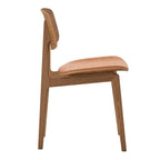 Chaise de salle à manger scandinave en chêne massif et placage stratifié, avec assise rembourrée