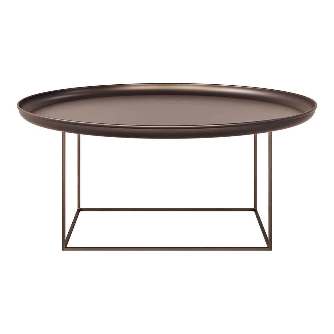 Table basse industrielle en métal filé avec cadre rotatif réglable sur 3 hauteurs pour salon
