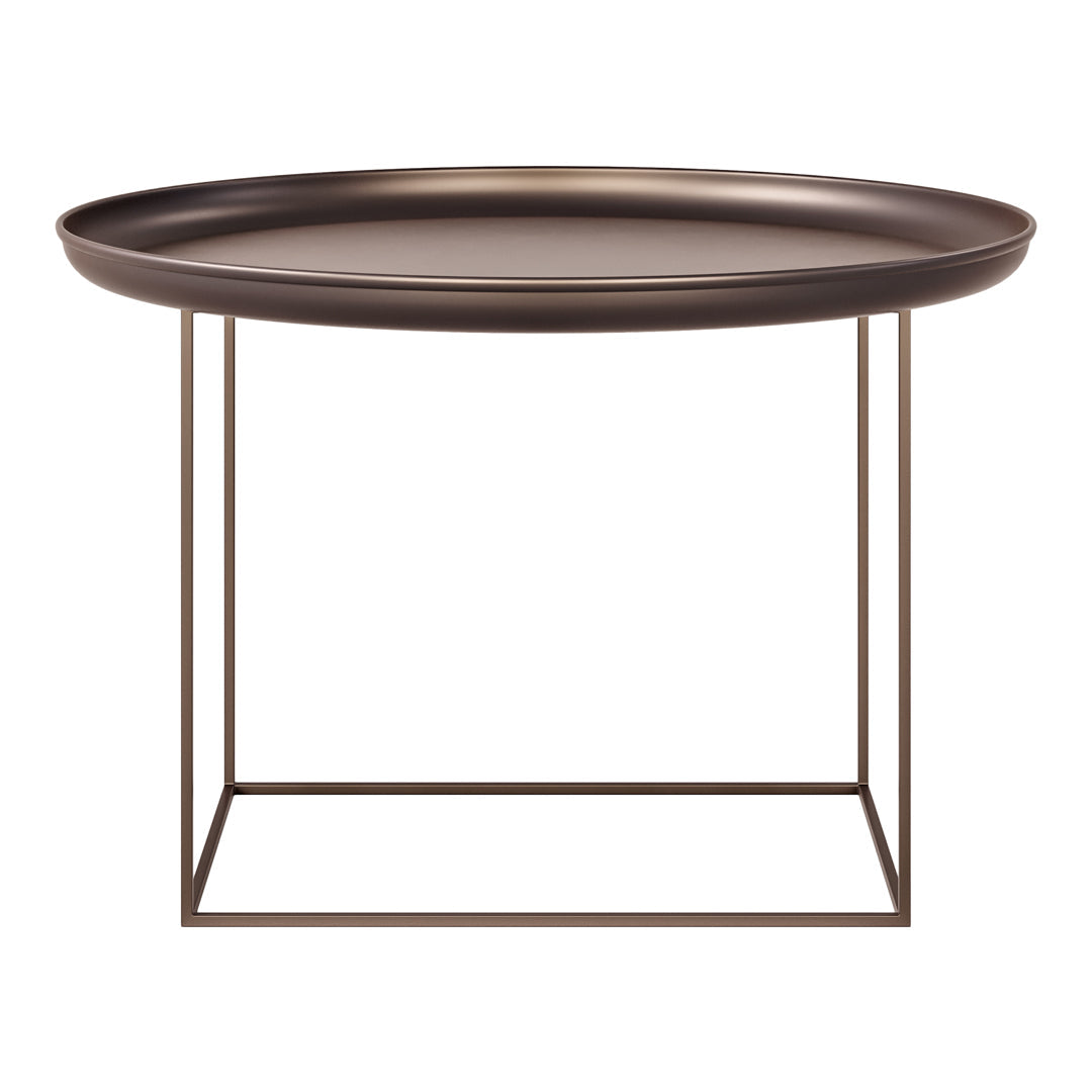 Table basse industrielle en métal filé avec cadre rotatif réglable sur 3 hauteurs pour salon