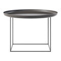 Table basse industrielle en métal filé avec cadre rotatif réglable sur 3 hauteurs pour salon