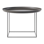 Table basse industrielle en métal filé avec cadre rotatif réglable sur 3 hauteurs pour salon