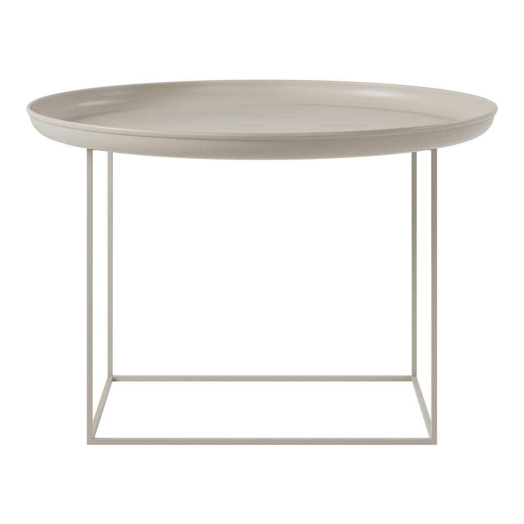 Table basse industrielle en métal filé avec cadre rotatif réglable sur 3 hauteurs pour salon