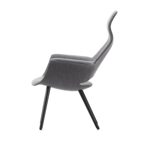 Fauteuil de salon mi-siècle en coque moulée à dossier haut avec forme organique sculpturale pour salon