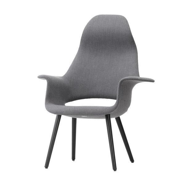 Fauteuil de salon mi-siècle en coque moulée à dossier haut avec forme organique sculpturale pour salon