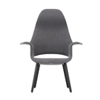 Fauteuil de salon mi-siècle en coque moulée à dossier haut avec forme organique sculpturale pour salon
