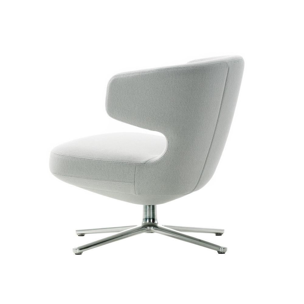 Fauteuil de salon compact contemporain en tissu ou en cuir avec dossier rembourré inclinable pour le salon