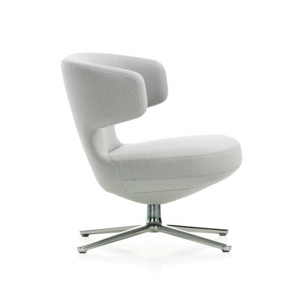 Fauteuil de salon compact contemporain en tissu ou en cuir avec dossier rembourré inclinable pour le salon