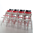 Chaise d'appoint pliante compacte en polypropylène et acier avec une largeur pliée ultra-fine de 2 cm pour la salle à manger