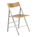 Chaise d'appoint pliante compacte en contreplaqué et acier, épaisseur repliée ultra-mince de 2 cm, pour salle à manger