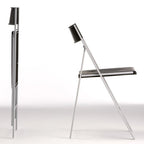 Chaise d'appoint pliante compacte en polypropylène et acier avec une largeur pliée ultra-fine de 2 cm pour la salle à manger
