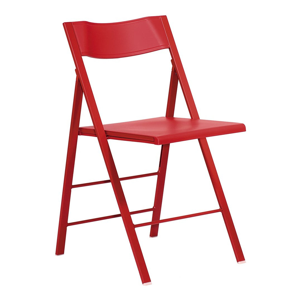 Chaise d'appoint pliante compacte en polypropylène et acier avec une largeur pliée ultra-fine de 2 cm pour la salle à manger
