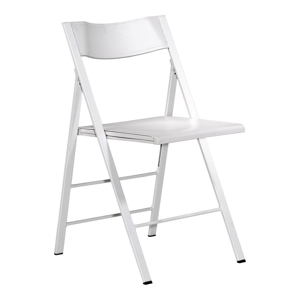 Chaise d'appoint pliante compacte en polypropylène et acier avec une largeur pliée ultra-fine de 2 cm pour la salle à manger