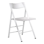Chaise d'appoint pliante compacte en polypropylène et acier avec une largeur pliée ultra-fine de 2 cm pour la salle à manger