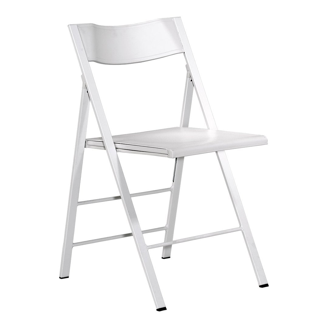 Chaise d'appoint pliante compacte en polypropylène et acier avec une largeur pliée ultra-fine de 2 cm pour la salle à manger