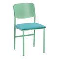 Chaise de salle à manger contemporaine rembourrée avec assise large et dossier incurvé