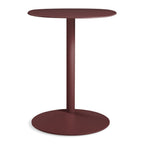 Table d'appoint contemporaine avec base en marbre et structure en acier, forme sculpturale inspirée d'une sucette, pour salon ou chambre à coucher
