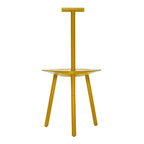 Chaise d'appoint artisanale en bois massif avec dossier en forme de pique d'inspiration rustique pour salle à manger