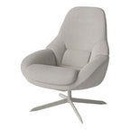 Fauteuil de salon pivotant contemporain en tissu ou en cuir, avec forme incurvée ergonomique pour le salon