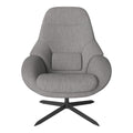 Fauteuil de salon pivotant contemporain en tissu ou en cuir, avec forme incurvée ergonomique pour le salon