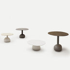 Table basse en résine de pierre biologique avec base arrondie inspirée des galets pour le salon