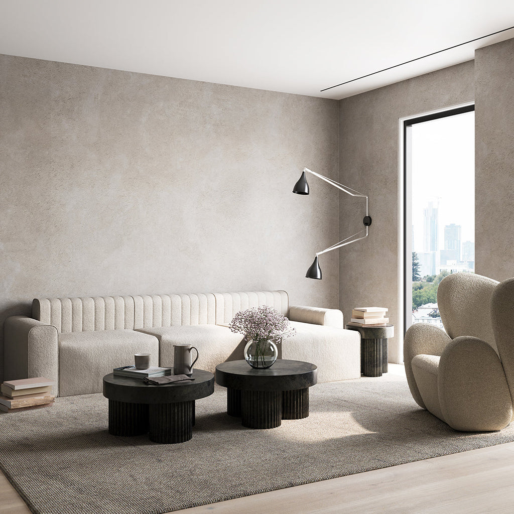 Fauteuil de salon pivotant entièrement rembourré Art Déco avec structure bloc volumineuse pour salon