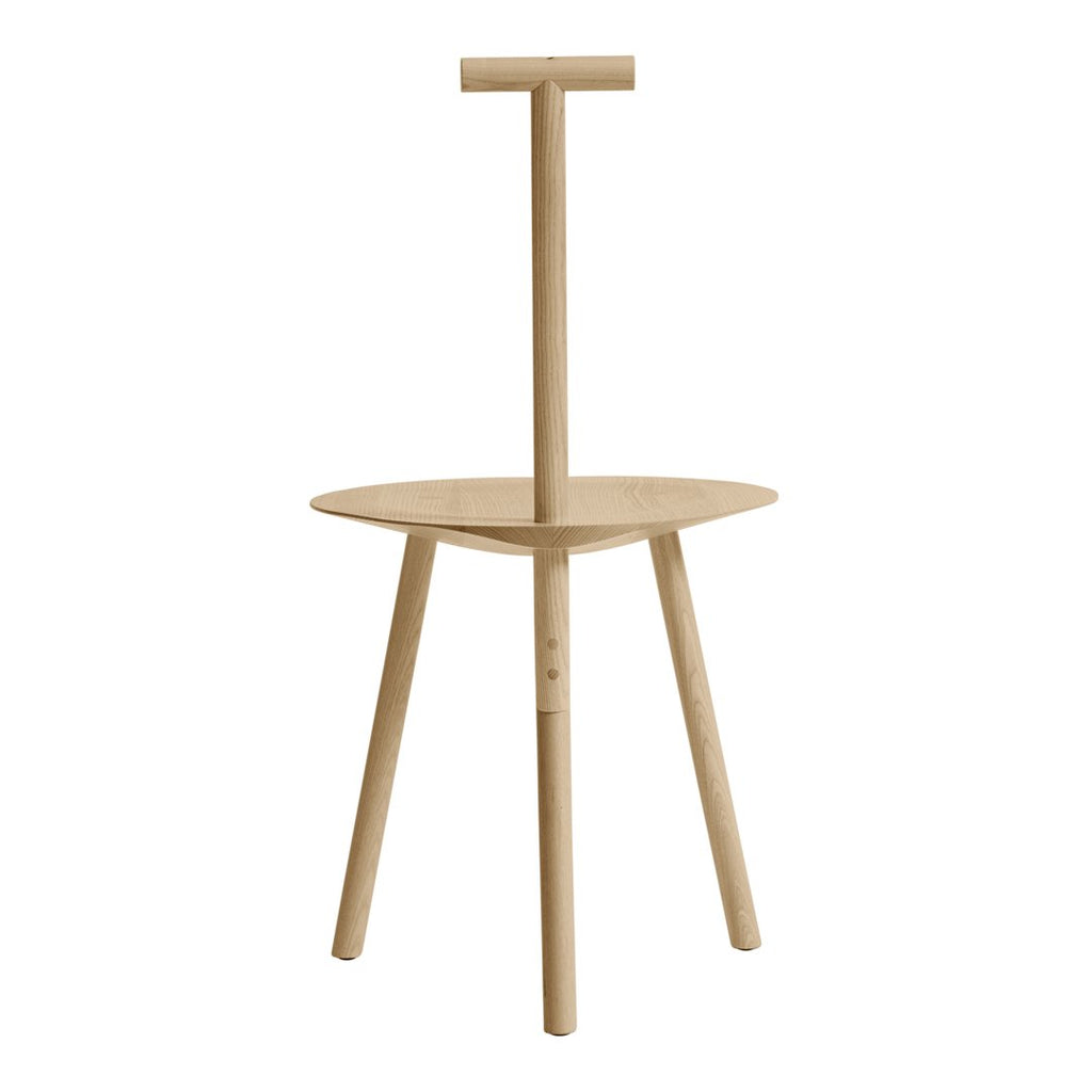 Chaise d'appoint artisanale en bois massif avec dossier en forme de pique d'inspiration rustique pour salle à manger