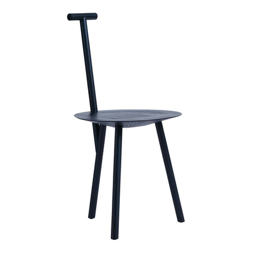 Chaise d'appoint artisanale en bois massif avec dossier en forme de pique d'inspiration rustique pour salle à manger