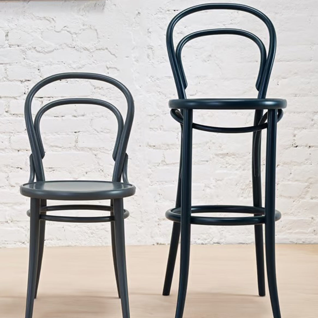 Chaise d'appoint de café classique en bois de hêtre courbé au design léger emblématique pour salle à manger