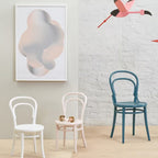 Chaise d'appoint de café classique en bois de hêtre courbé au design léger emblématique pour salle à manger