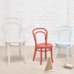 Chaise d'appoint de café classique en bois de hêtre courbé au design léger emblématique pour salle à manger