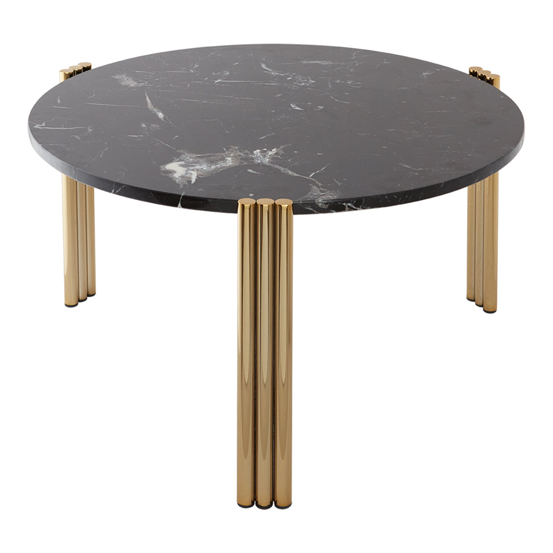 Table basse en marbre et travertin naturel avec ensemble empilable multi-pièces pour salon