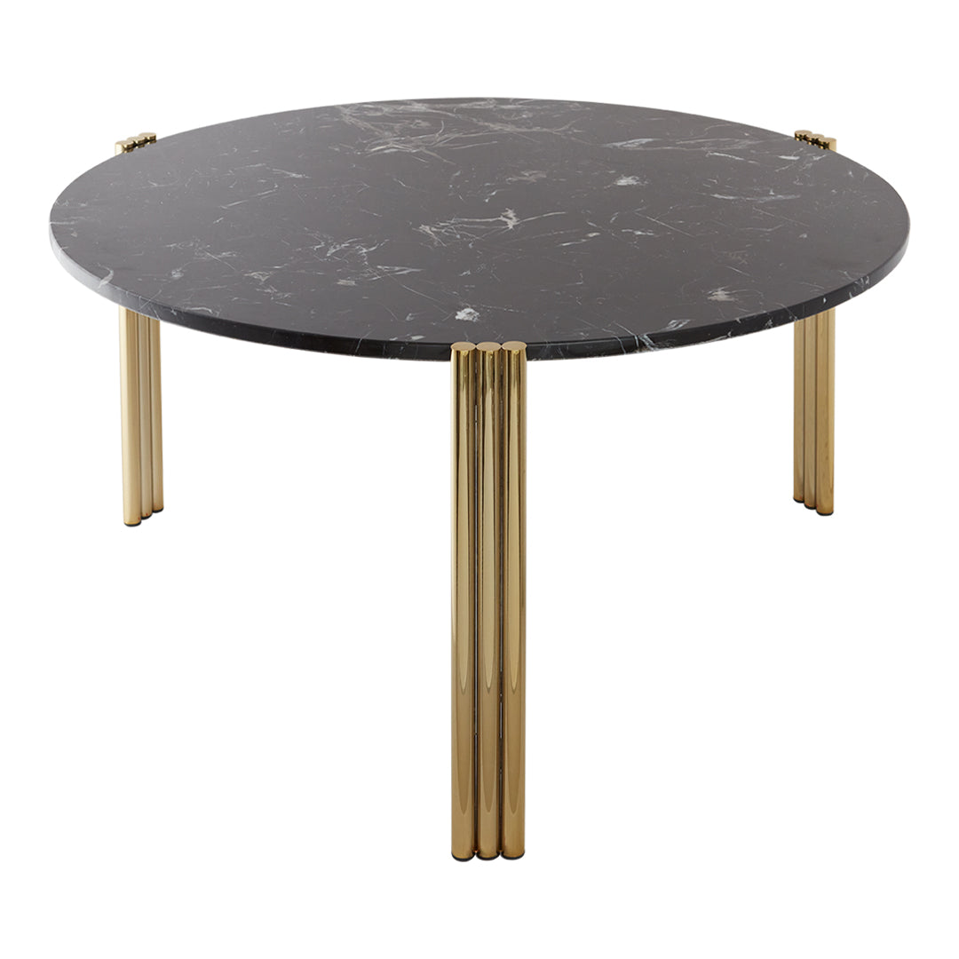 Table basse en marbre et travertin naturel avec ensemble empilable multi-pièces pour salon