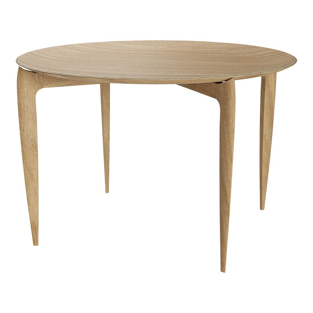 Table d'appoint pliante scandinave en placage moulé avec profil fin élégant pour salon