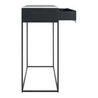 Console moderne en acier et marbre de Carrare avec structure géométrique pour couloir